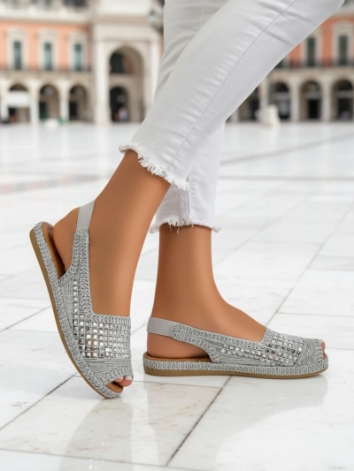 Royalfashion Women's Belle Sparkle Rhinestone Espadrille Sandals