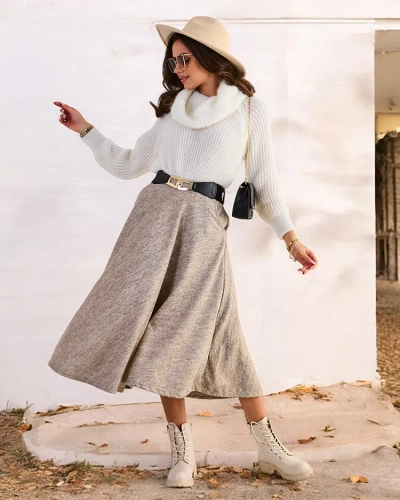 Fusta midi pentru femei Royalfashion