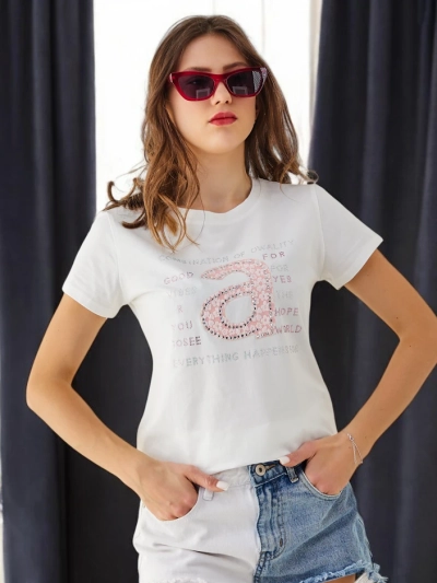 Royalfashion Tricou din bumbac pentru femei combinație de calitate