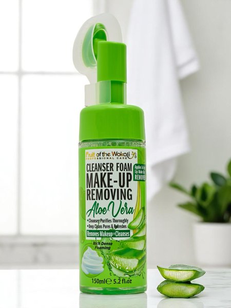 Spumă facială de curățare și hidratare cu aloe și perie