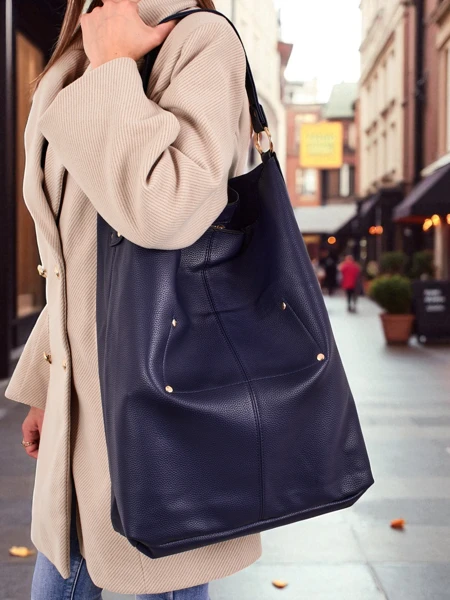 Geantă de damă shopper înaltă, set din 2 piese, piele ecologică Hollow Grace