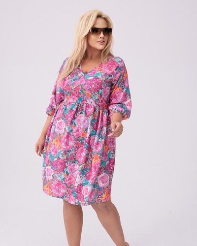 Royalfashion Rochie de damă până la genunchi cu imprimeu PLUS SIZE