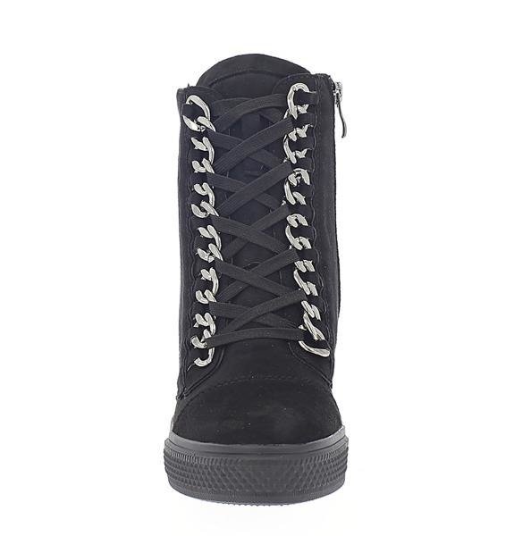 Czarne sneakersy na krytym koturnie Savanetha - Obuwie