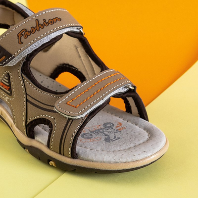 Sandale băieți bej cu Velcro Elbrus - Pantofi