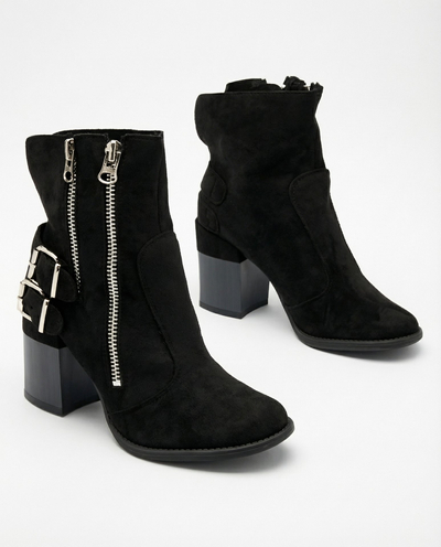 Royalfashion Cizme negre de damă cu ornament Feirrgo