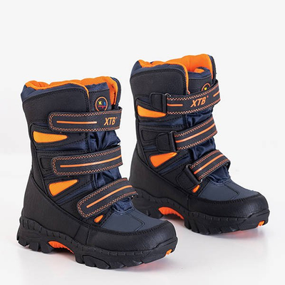 Cizme de zăpadă băieți negre și portocalii de la Dyzio - Pantofi