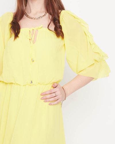 Rochie maxi spaniolă galbenă pentru femei - Îmbrăcăminte