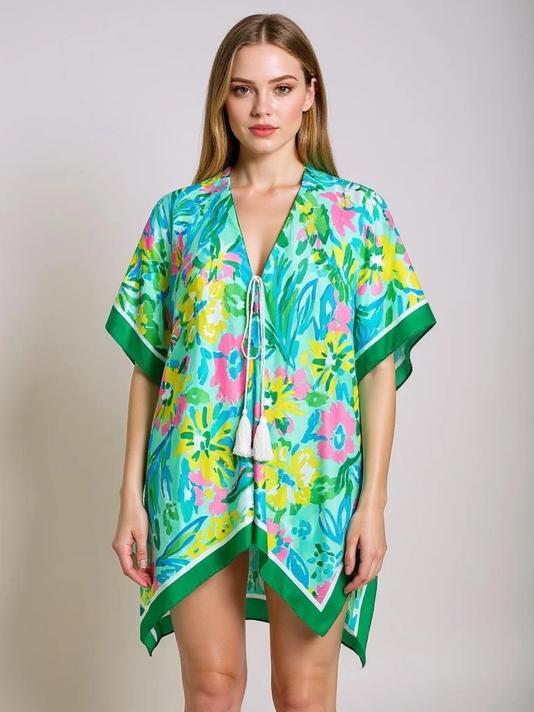 Pareo Callista Royalfashion – Rochie de plajă colorată din poliester, decolteu în V