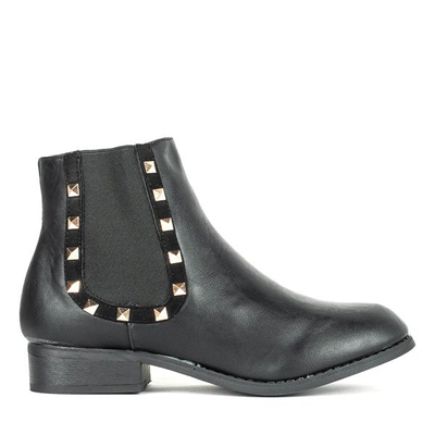 Czarne sztyblety na płaskim obcasie Noxa - Obuwie