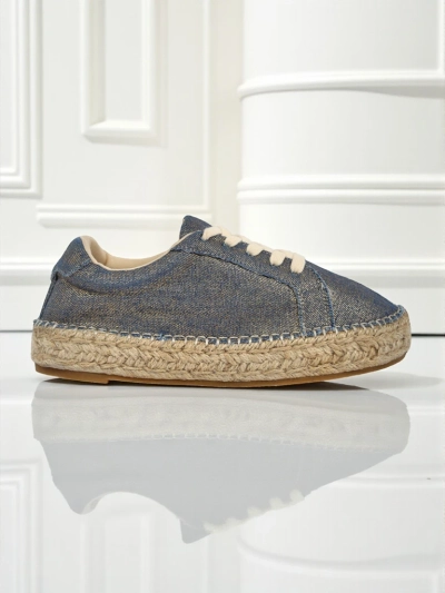 Aurelia Denim Espadrillos – sneakers de damă cu toc plat și material textil
