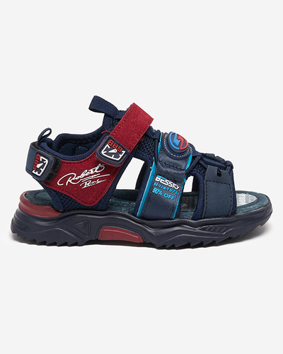 Sandale pentru băieți bleumarin și visiniu cu Velcro Roser-Footwear