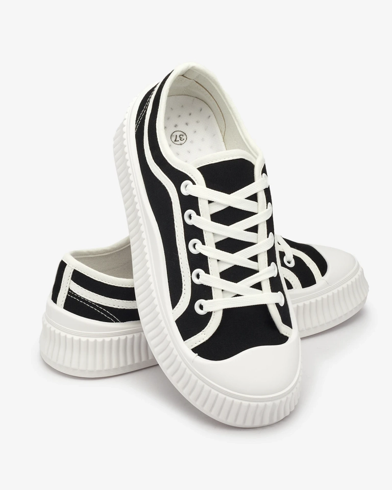 Royalfashion Adidași casual pentru femei de culoare neagră Lerianna