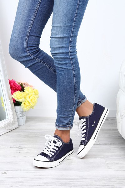 Granatowe klasyczne trampki Pola- Obuwie