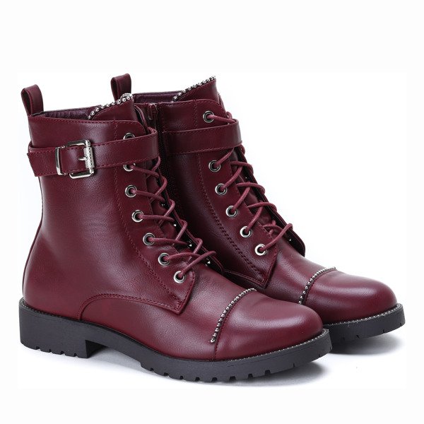 Bordowe workery Spencer - Obuwie