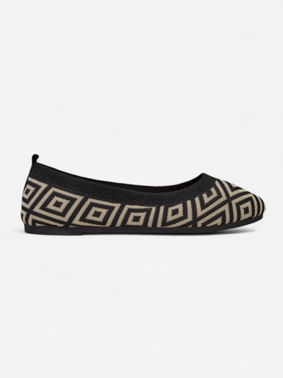 Royalfashion Balerine de damă din material textil cu imprimeu geometric Metric