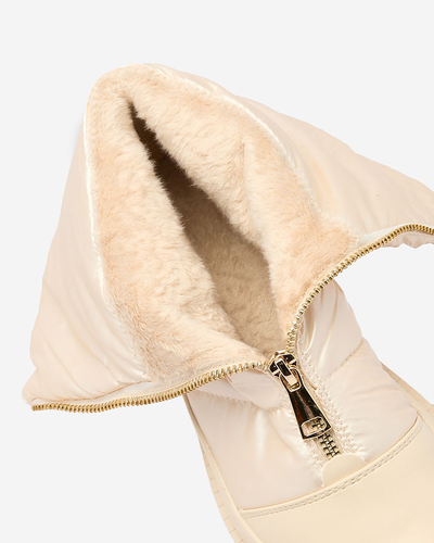 Royalfashion Cizme cu toc plat pentru femei Tainve Beige