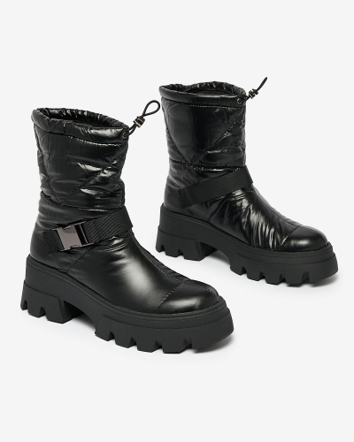 Royalfashion Cizme de damă slip-on a'la cizme de zăpadă în negru Tyvone