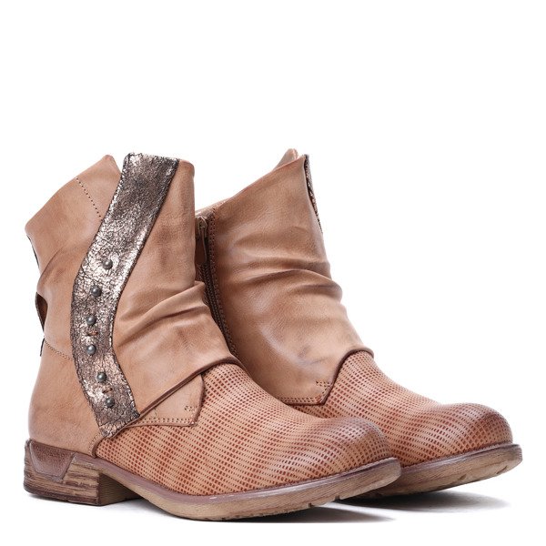 Jasnobrązowe workery Lou- Obuwie