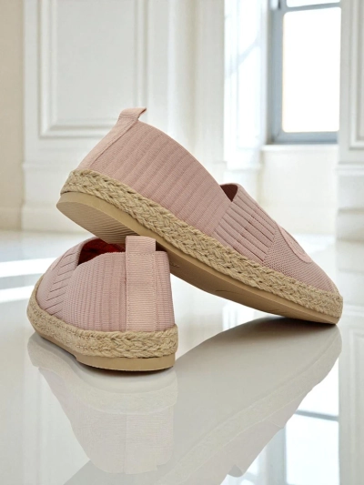 Espadrile pentru femei Theodora roz din piele ecologică de piele întoarsă, plate