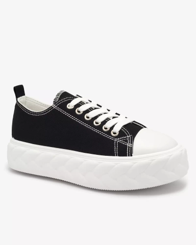 Royalfashion Adidași cu platformă pentru femei negre Merija
