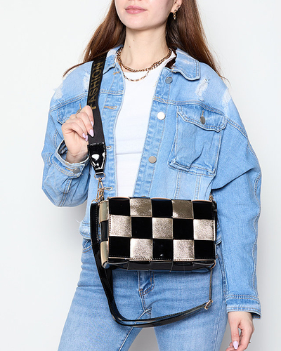 Geanta de dama mica neagra si aurie - Accesorii