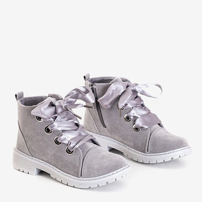 Cizme gri pentru copii de la Mevey - Pantofi