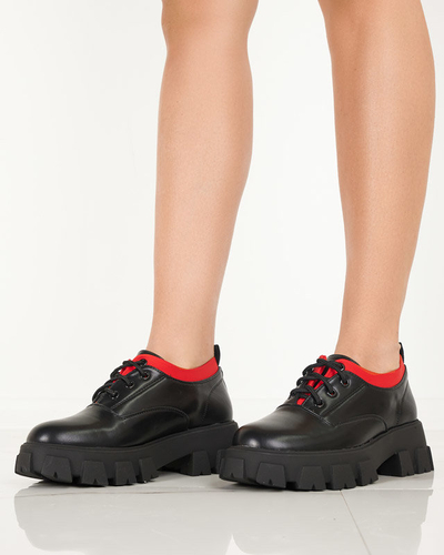 OUTLET Pantofi dama din piele ecologica negru Ozudu - Incaltaminte
