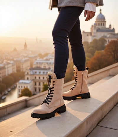 Cizme de lucru pentru femei din eco-suede Royalfashion Moxox