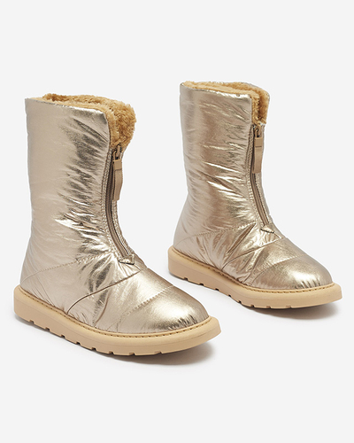 Pantofi de damă roz-auriu a'la cizme de zăpadă Tirigga- Footwear