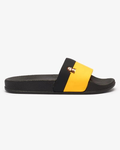 Royalfashion Șlapi de cauciuc galben și negru pentru femei Lierigs