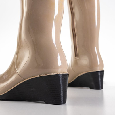 Wellies de dama bej pe pană Genofa - Încălțăminte