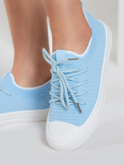 OUTLET Tenisi albastri dama in dungi Manfer- Incaltaminte