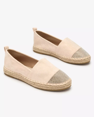 Royalfashion Espadrile de damă bej cu zirconii Iterica