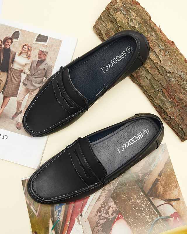 Mocasini bărbați negru Hacerno- Footwear