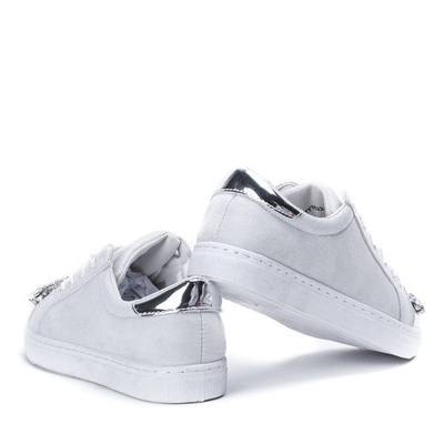 Jasnoszare tenisówki z cyrkoniami Emilyana - Obuwie
