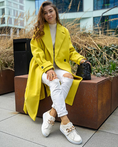 Pantofi sport slip-on dama crem Derera - Incaltaminte