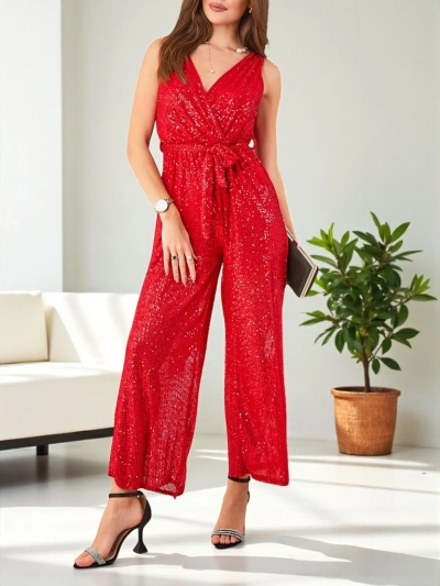 Royalfashion Salopetă lungă pentru femei cu paiete