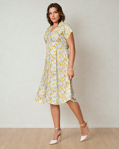 Royalfashion Rochie midi florală pentru femei