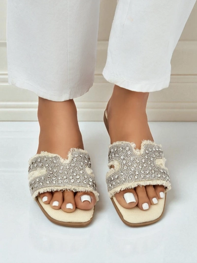 Royalfashion Sandale de damă cu strasuri CrystalEase