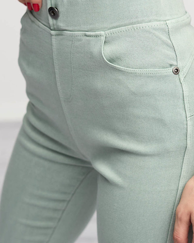 Treggings verzi pentru femei- Îmbrăcăminte
