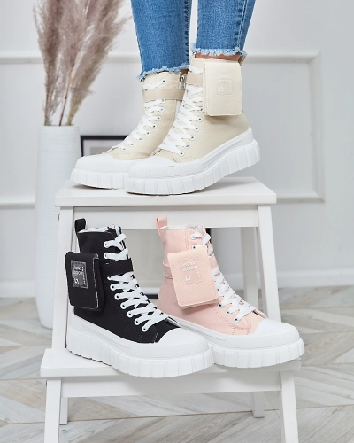 Adidași cu platformă înaltă de damă bej Uprella - Încălțăminte