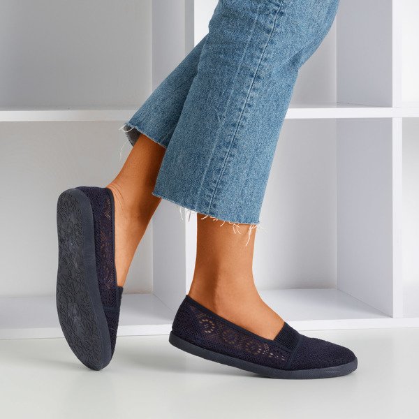 Balerini de dantelă bleumarin - pe dantelă Noremies - Încălțăminte