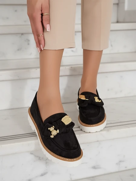 Nero Elegante Mocasini din Piele Ecologică