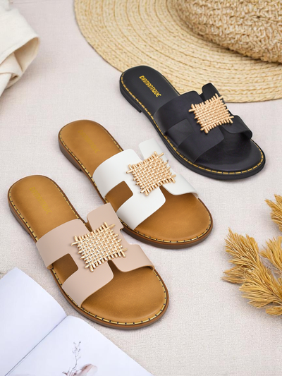 Royalfashion șlapi decorați pentru femei Crattes