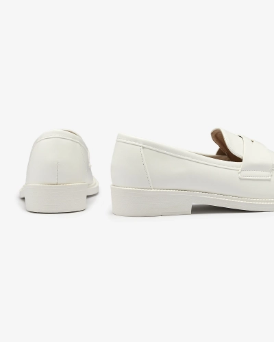 Mocasini albi pentru femei din piele ecologică Zibom- Footwear