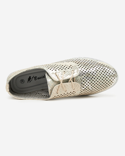 OUTLET Pantofi de dama verde deschis cu ajurata Kotniso - Incaltaminte