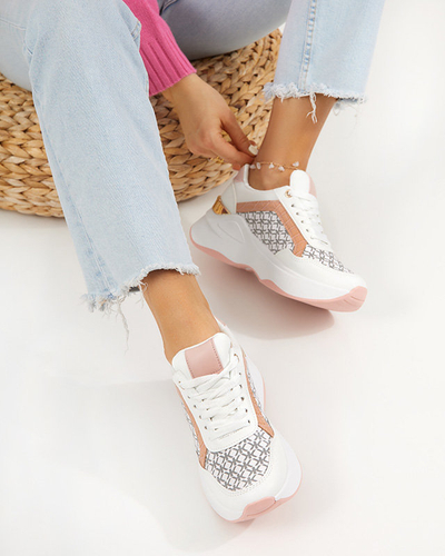 Pantofi sport dama roz si alb Pantofi sport Weniso - Incaltaminte