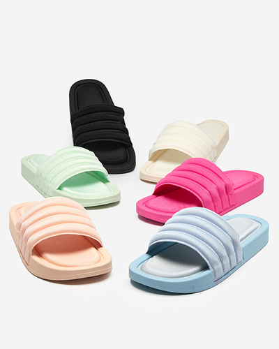 OUTLET Flip-flops dama cu dungi fucsia Lenira - Incaltaminte