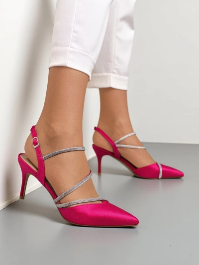 Pantofi cu toc inexistent Royalfashion pentru femei cu curele din strasuri Heppsas