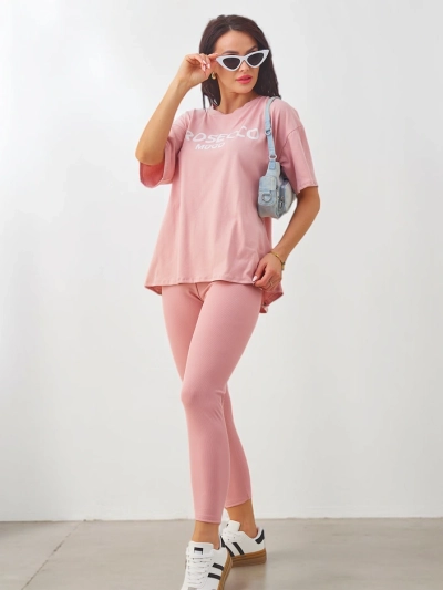 Set de bumbac pentru femei Royalfashion cu mâneci scurte și colanți